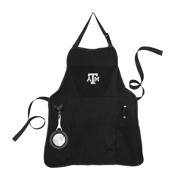 No Pattern Cotton Bib Apron, Black, NCAA Texas A&M
