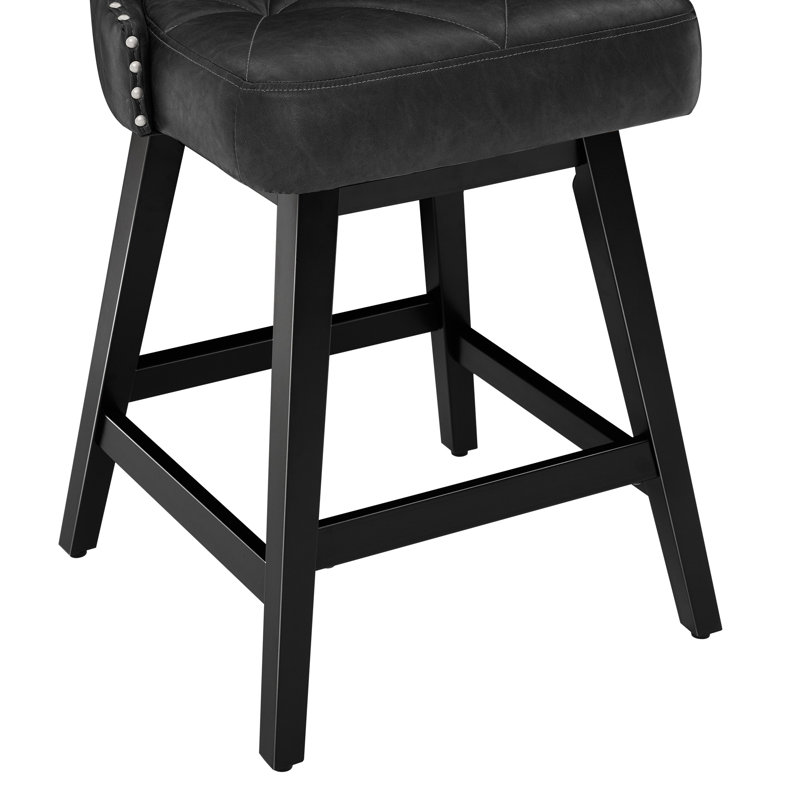 Tabouret de comptoir pivotant 26 po Zorla, Black, 3