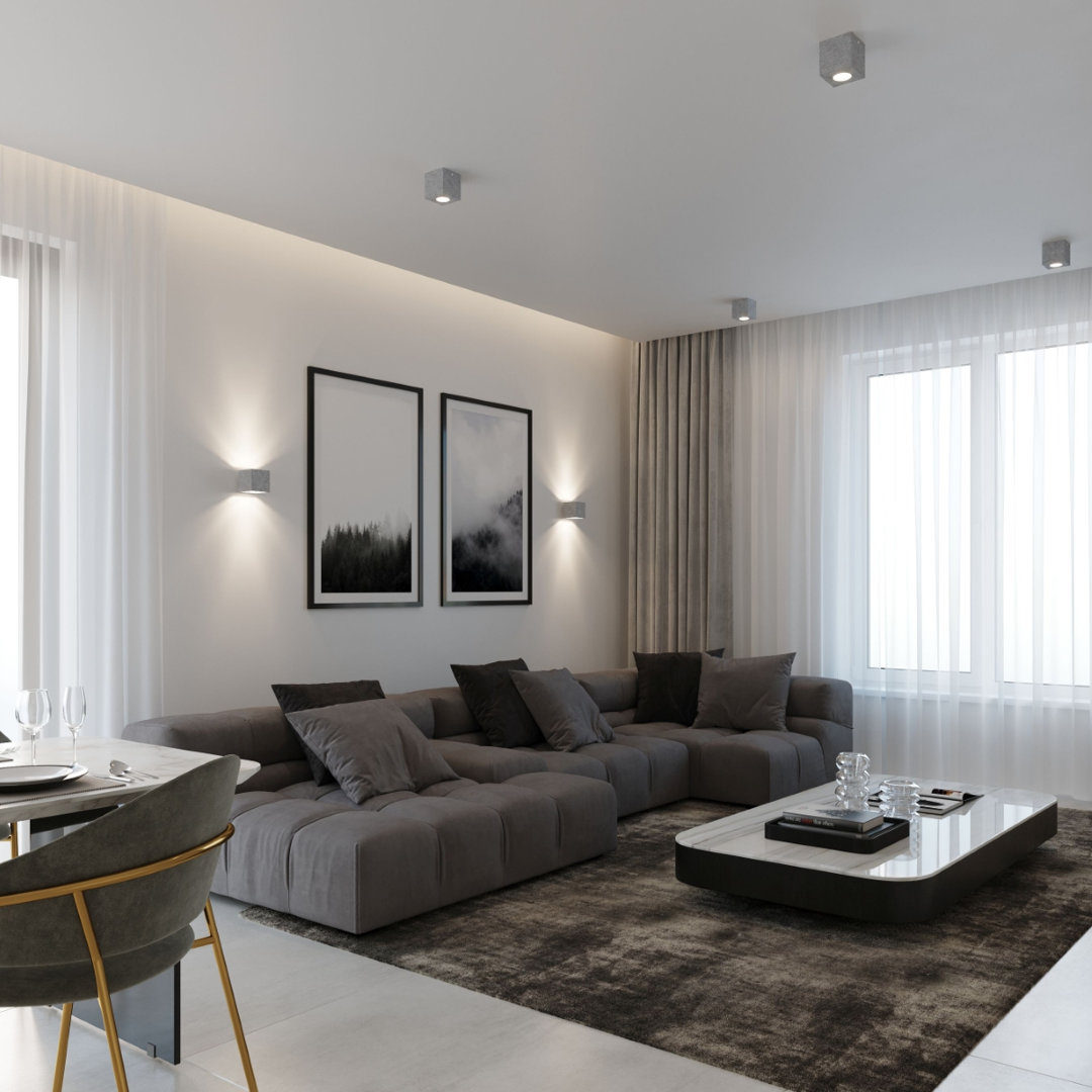 Sollux Plafond Quad Concrete Grey GU10 40W - Modern Geometric Ceiling Light - Image 3