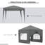 3x3m Water Resistant Pop Up Gazebo, Outdoor Garden Party Tent With 2 Windows, Removable Walls, Zip Door & Carry Bag, Grey