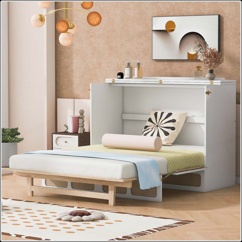 Murphy Bed with Large Drawers, Full / Double