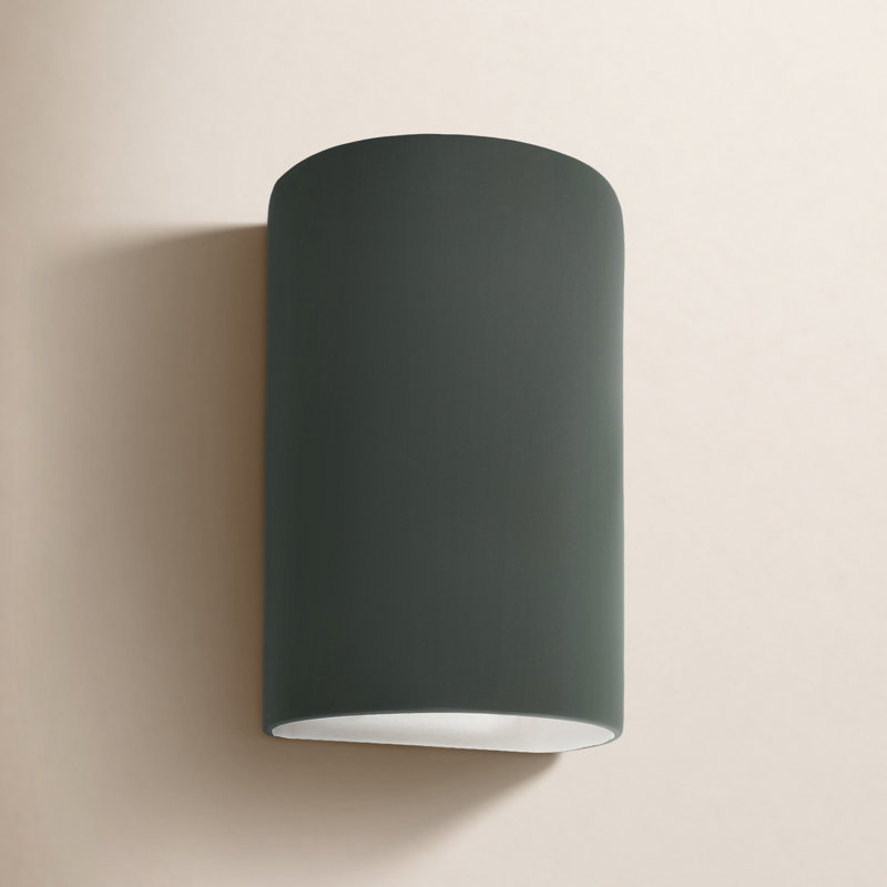 Nomad Ceramic Wall Light, Pewter Green