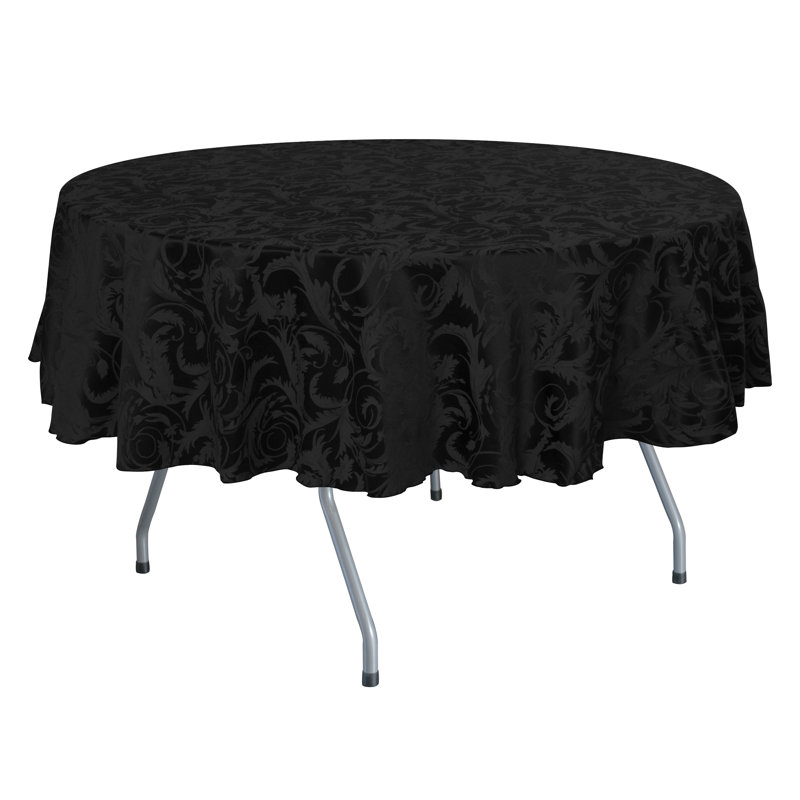 Solid Color Round Tablecloth, Black, 72" L x 72" W, 2