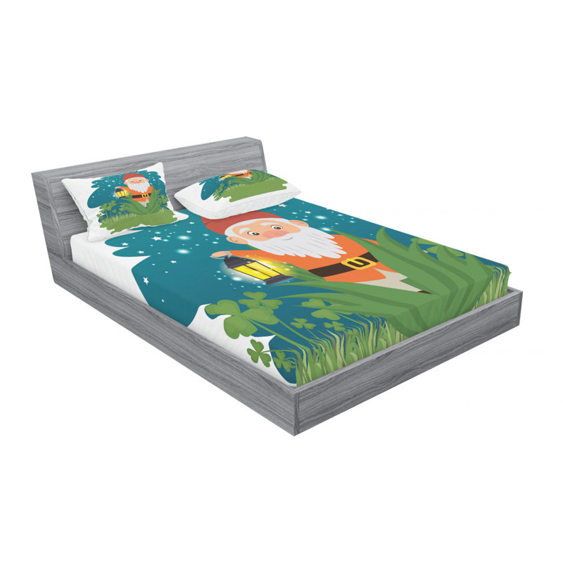 Gnome Microfiber Sheet Set, Full Sheet Set with Fitted Sheet