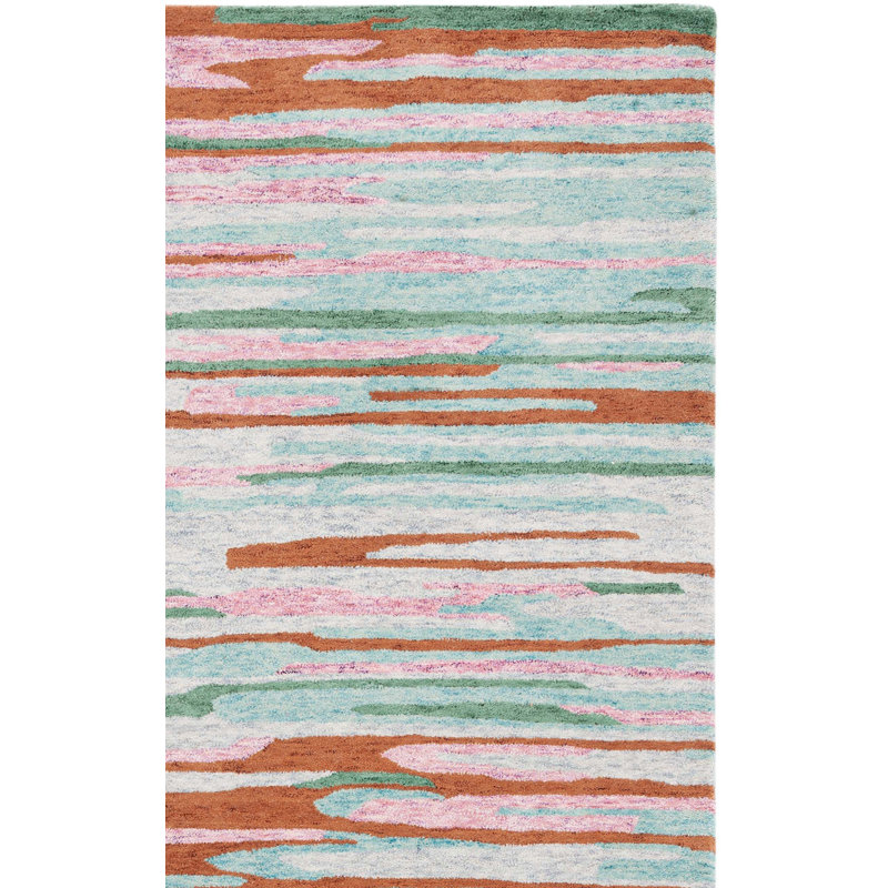 Tapis abstrait en laine et coton touffeté Jhoan, Rectangle 8 pi x 10 pi