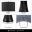 Tanveer Table Lamp with Glass Base For Bedroom Furniture, Bedside Buffet Lamp with Linen Shade-383596673-383596674-394403149