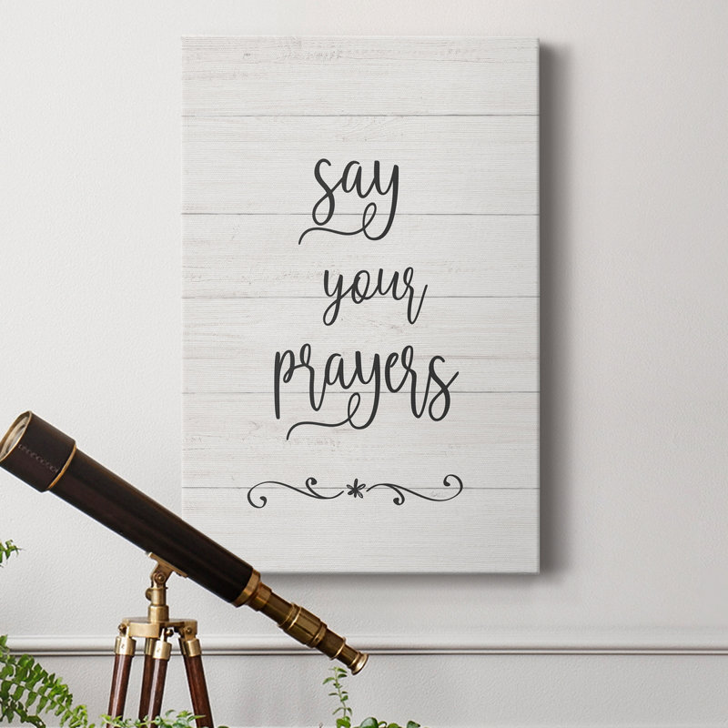 «Say Your Prayers», reproduction d'art textuel sur toile tendue, H 27 po x l 18 po x P 1 po