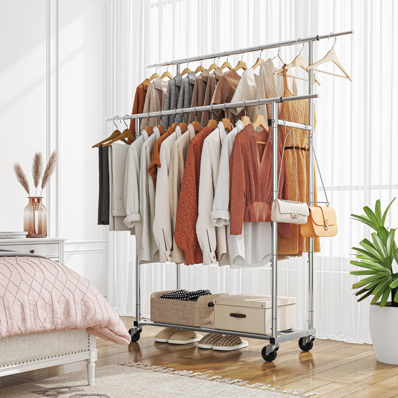 Nithara Metal Adjustable Rolling Clothing Rack