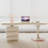 White Curved Solid+Manufactured Wood with 3 drawers desk-108347293