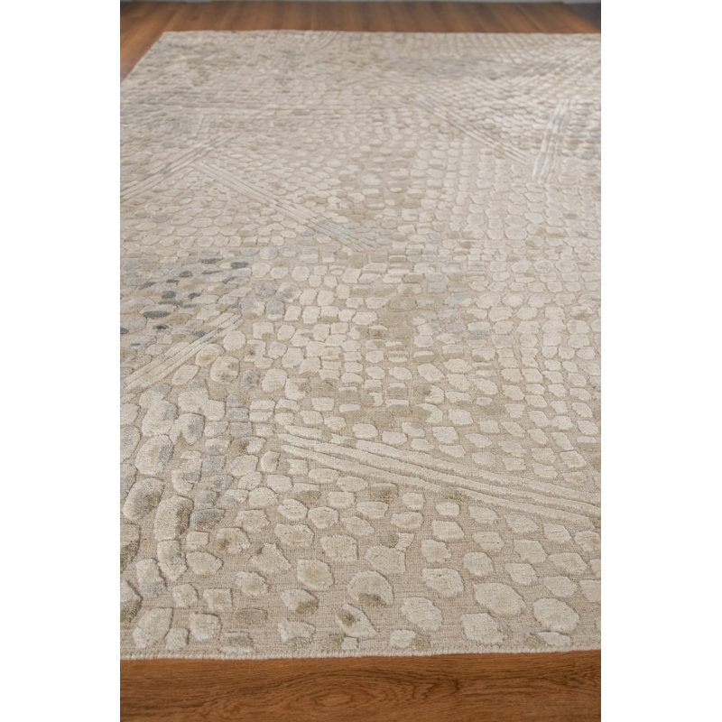 Overture Handmade Hand-Loomed Beige/Gray Area Rug, Rectangle 9' x 12'