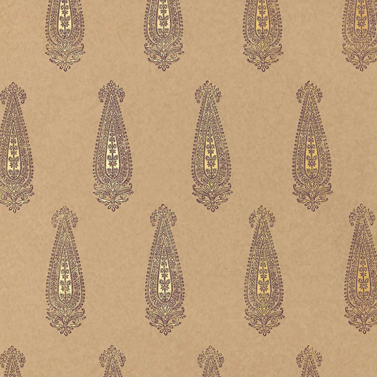 Katara Wallpaper Roll, Aubergine & Gilt