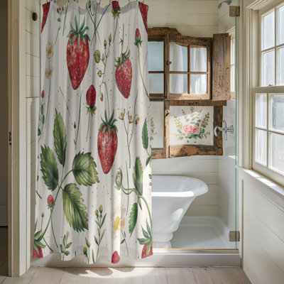 Fruit Botanical Motifs - 1 Piece Standard Shower Curtain