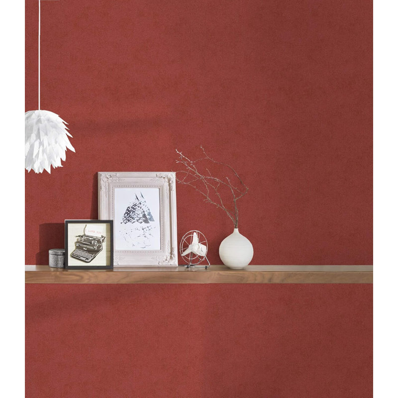 Rouleau de papier peint uni 33 pi x l 21 po romantique maison romantique Lalonde, Rouge
