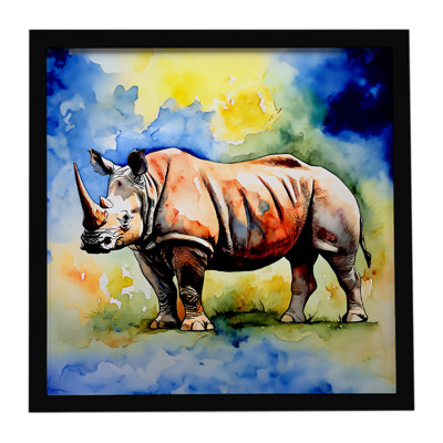 Rhinoceros Framed Metal Print