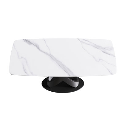 Sintered Stone Top Pedestal Dining Table