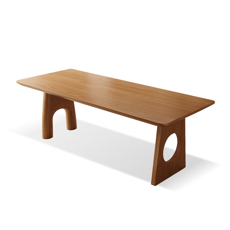 Bureau rectangulaire brun en bois massif, H 29,53 po x l 78,74 po x P 31,5 po