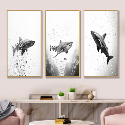 Monochrome Grey Shark Dance