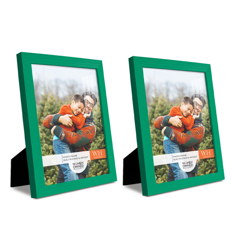 Wood Picture Frame - Set of 2, Emerald Green, 8" x 10"