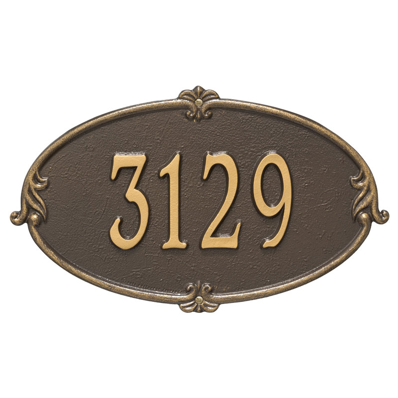Monte Carlo Personalized Standard 1-Line Wall Address Plaque, Bronze/Gold, Yes