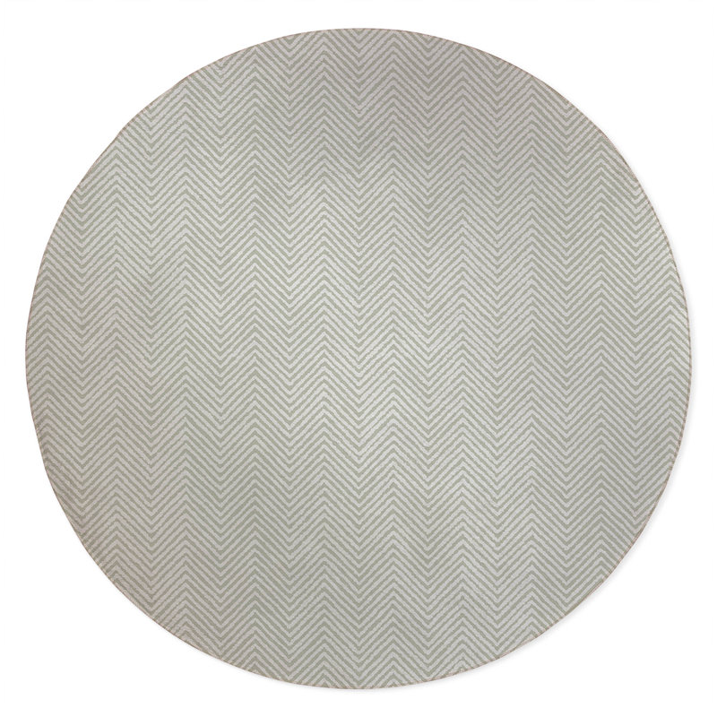 Chevron Groove Non-Slip Outdoor Rug, Round 5'