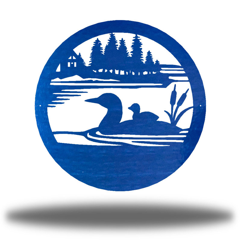 Décoration murale d'extérieur Campo Duck Pond, Bleu, H 36 po x l 36 po x P 0,01 po