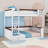 Queen Over Queen Bunk Bed With Built-In Shelves, LED Light And USB Charging Station-1102095226