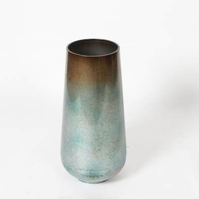Vase de table en métal doré/bleu Myaa