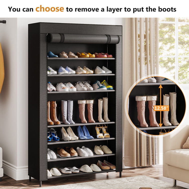 Rebrilliant Wall-Mounted 18-Pair Shoe Boot Rack & Reviews