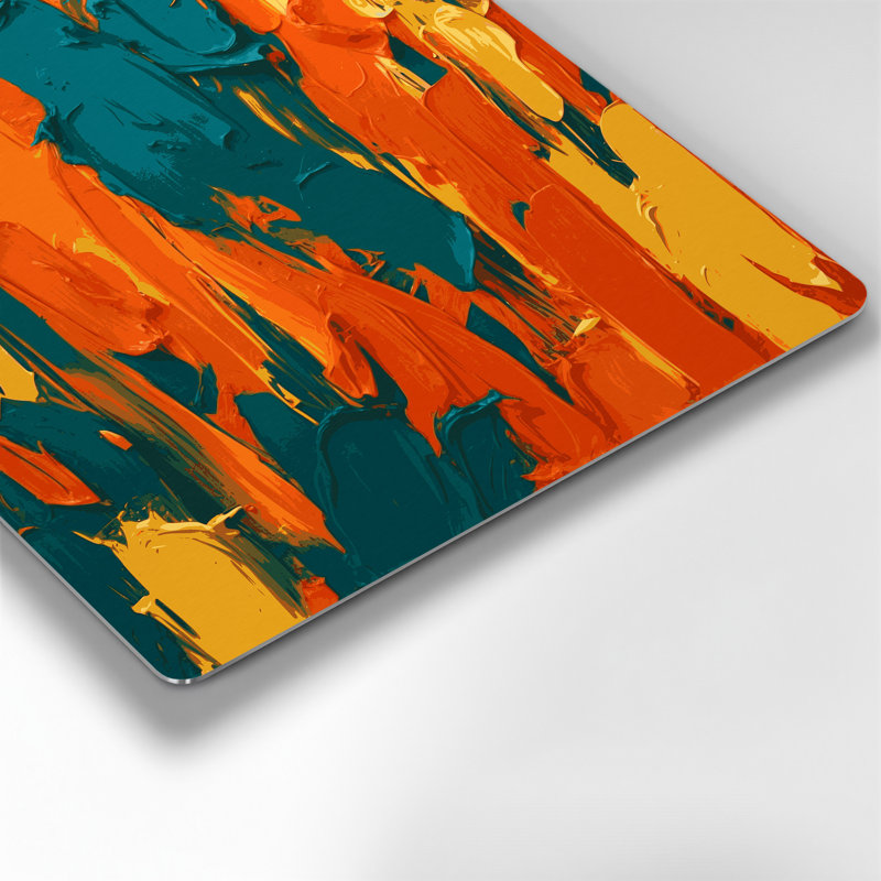 Abstrait couleur champ 54 orange, art mural en métal, H 20 po x l 24 po