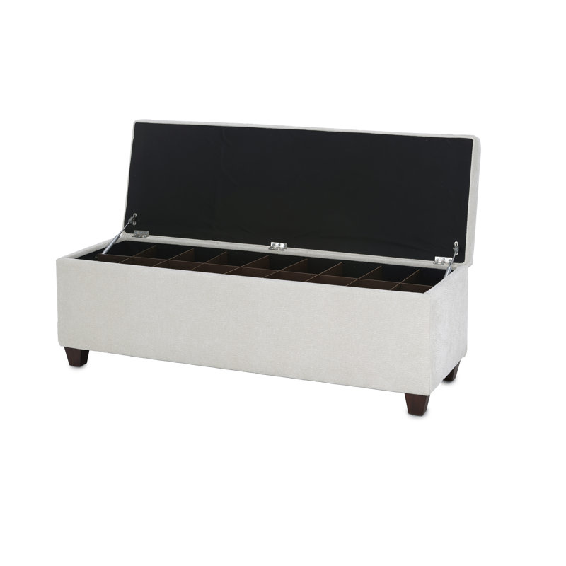 Banc de rangement à couvercle rabattable Cappiello, Ivoire
