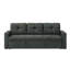 3 - Coussins d'assise pour canapé-lit en tissu gris foncé, 212 cm de largeur, 75,3 cm de profondeur, 88,3 cm de hauteur, 61,4 kg, lit gigogne 179 cm de largeur x 114,3 cm de profondeur, 39,4 cm x 185,4 cm de largeur, dossier 52,1 cm x 44,5 cm, 57,2 cm x 2,5 cm de hauteur, pieds en plastique noir, assises rembourrées de mousse.