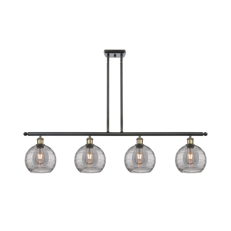 Luminaire suspendu 4 lumières Ellington, Laiton antique noir