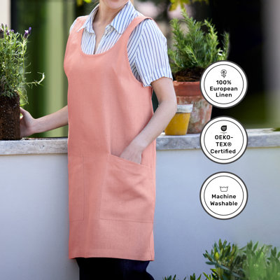 Linen Smock Apron 100% Pure Linen for Men & Women