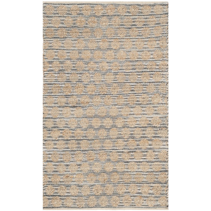 Ajdin Hand Woven 0.8 Jute 0.2 Cotton Geometric Rug, Rectangle 3' x 5'