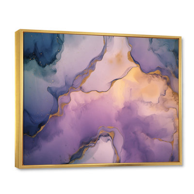 Encre de marbre mauve et grise mauve VI, reproduction sur toile