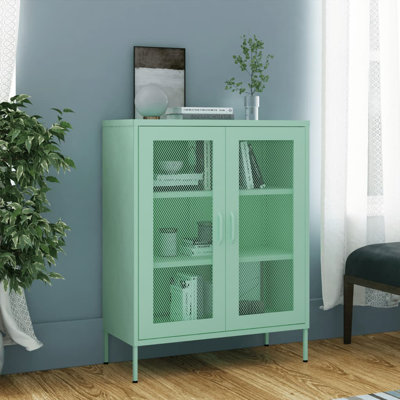 Storage Cabinet Sideboard Filing Cabinet with Shelves for Hallway Steel