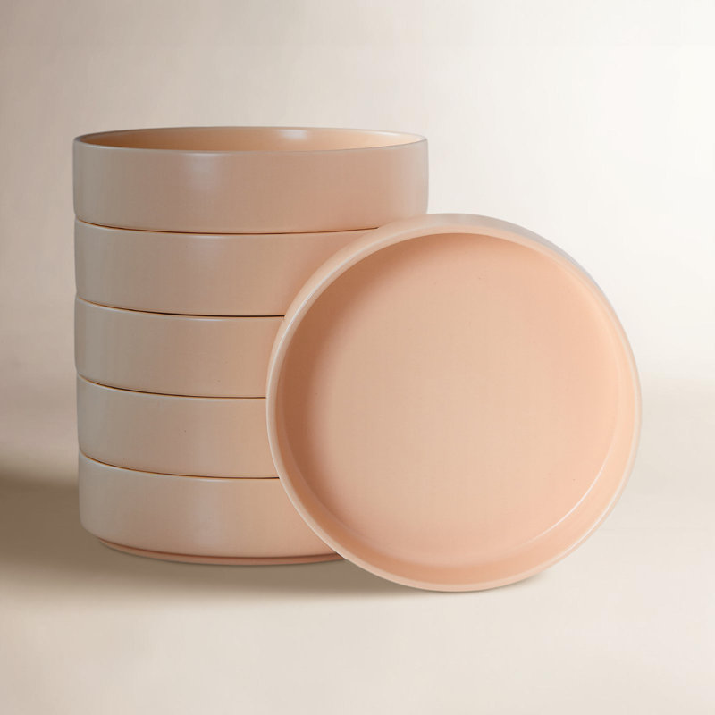 Ensemble de bols à pâtes 6 pièces Joanna, Orange pastel