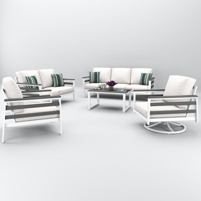 Townsend 7 Person Seating Group With Sunbrella Cushions by Birch Lane