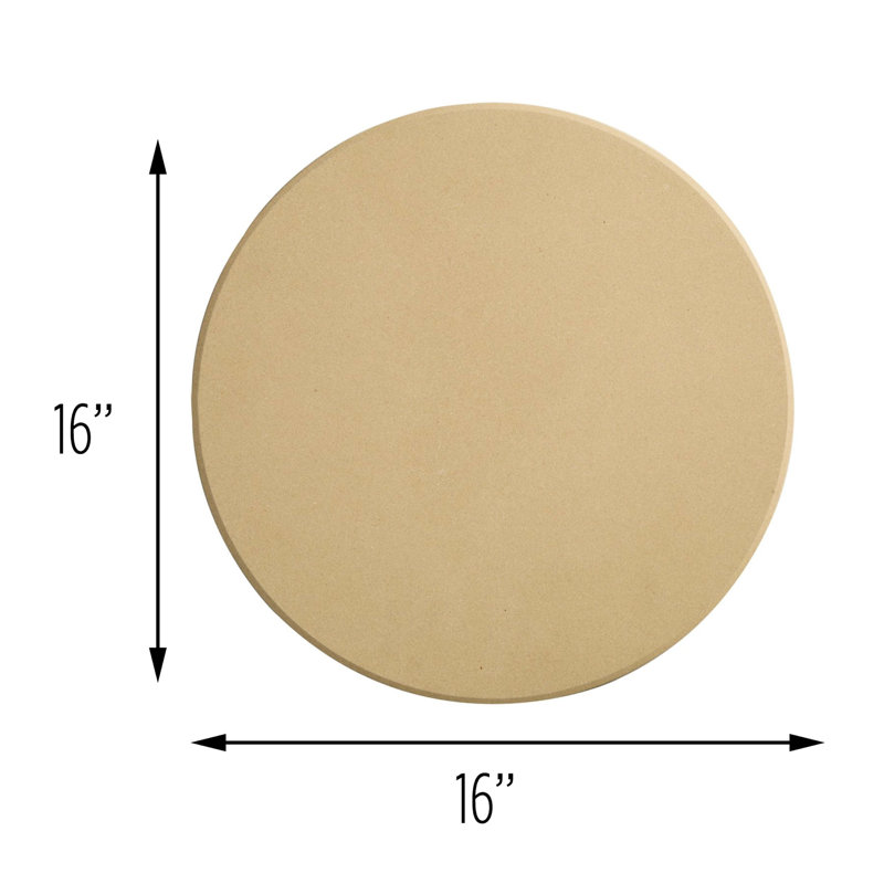 Beige 16-Inch Cordierite Round Pizza Stone