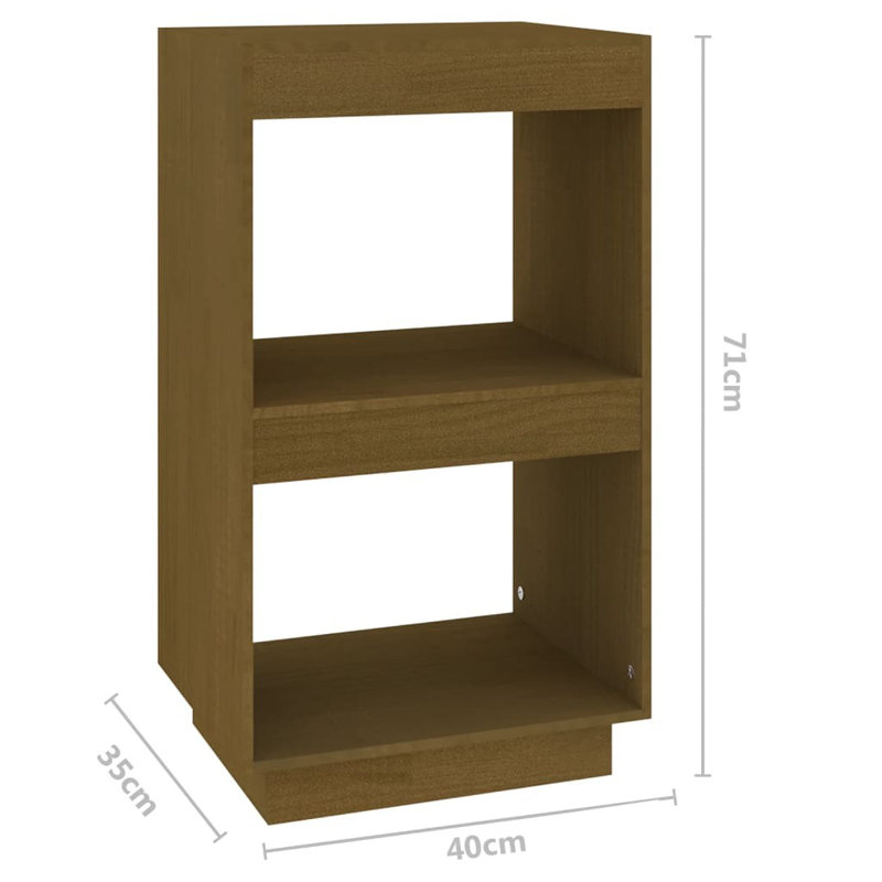 Gersu 71.2 cm H x 60.2 cm W Solid Wood Etagere Bookcase, 71cm H x 40cm W x 35cm D, Dark Brown