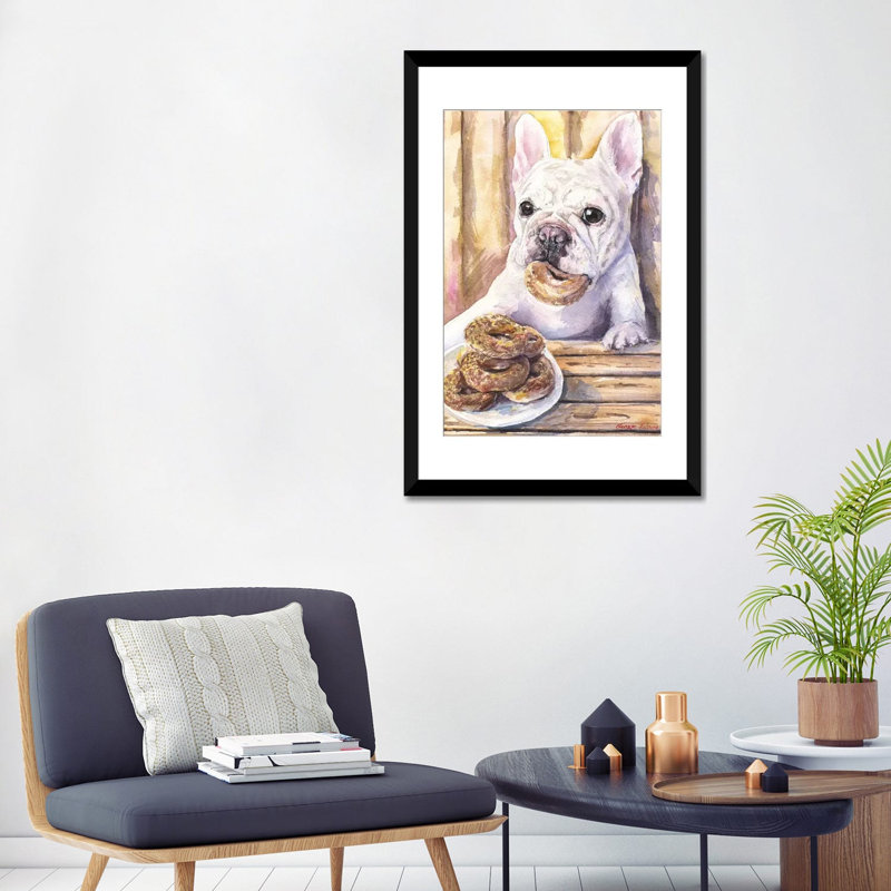 « cafe i », reproduction sur toile, H 24 po x l 16 po x P 1 po, Papier d'art encadré noir, Blanc