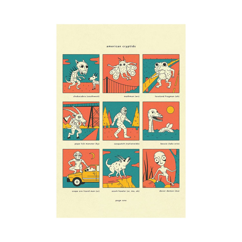 American Cryptids Page I by Jazzberry Blue - Wrapped Canvas Print, 101.6 cm H x 66.04 cm W x 3.175 cm D
