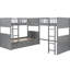 Lit superposé avec mezzanine à deux tiroirs gris-1857260944
