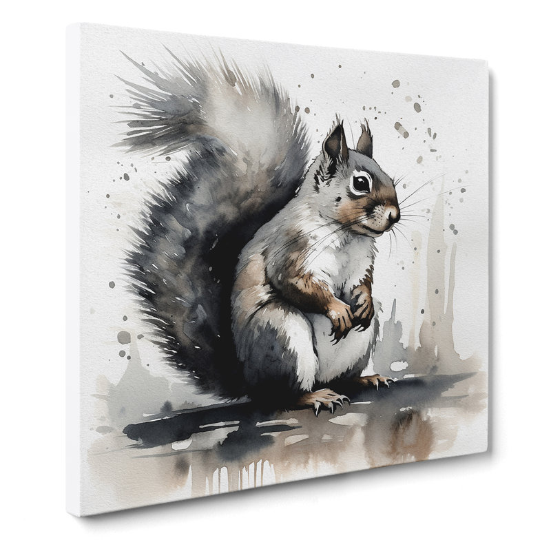 Squirrel Ink Wash - Wrapped Canvas