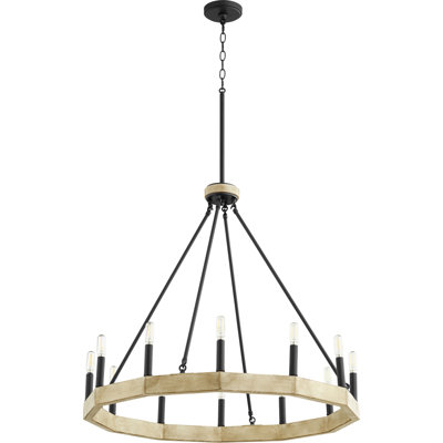 Lustre de roue de wagon à une seule commande 12 lumières Ari