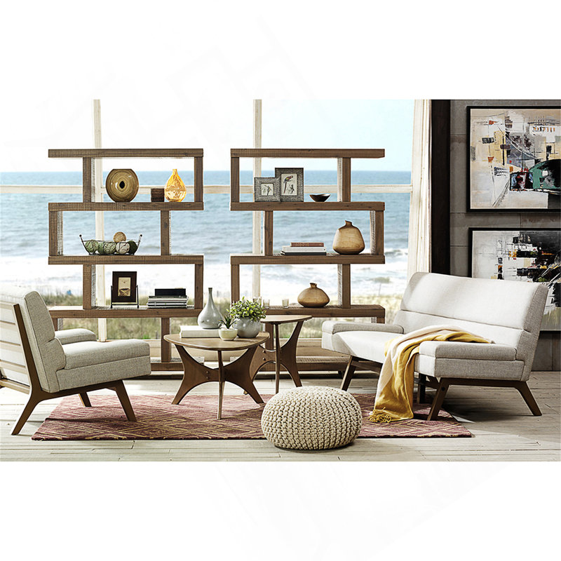 Table d'appoint triangulaire en bois, Brun