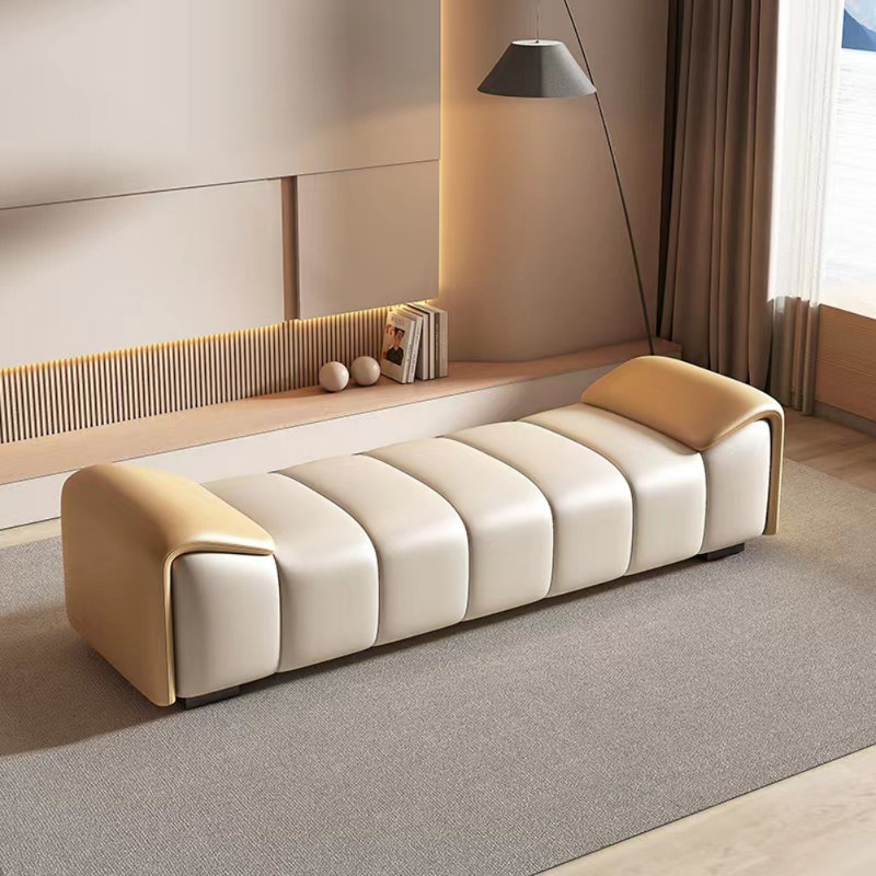 Banc de luxe moderne à lumière simple, Jaune / blanc cassé