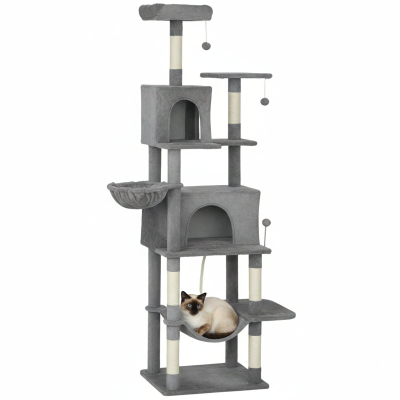 Multi-Tier Cat Activity Tree, 80 Inches in Height