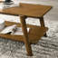 Table basse en noyer de style Mid-Century moderne, 3 tablettes avec tablettes de rangement