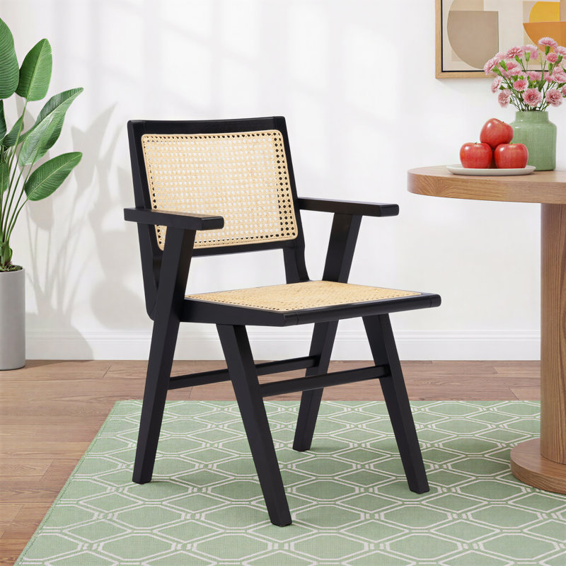 Atticus 18.10'' H Ash Armchair, Black